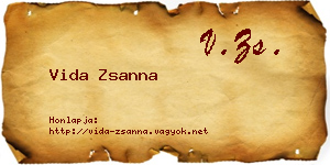Vida Zsanna névjegykártya